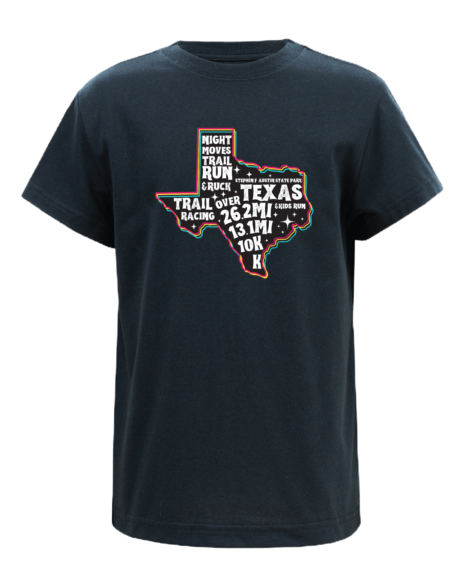 Trail Racing Over Texas 2025 Night Moves Race Shirt Glow in the Dark